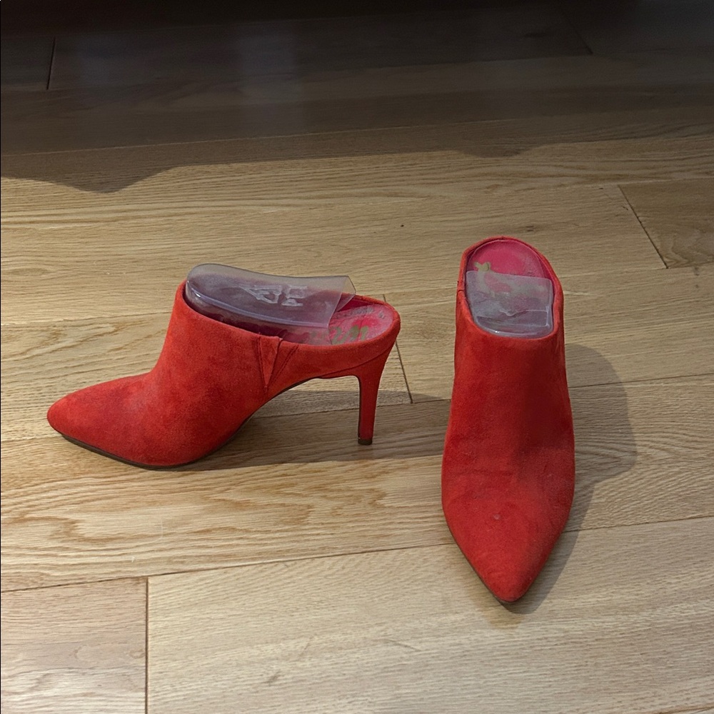 Sam Edelman Red Suede Mules